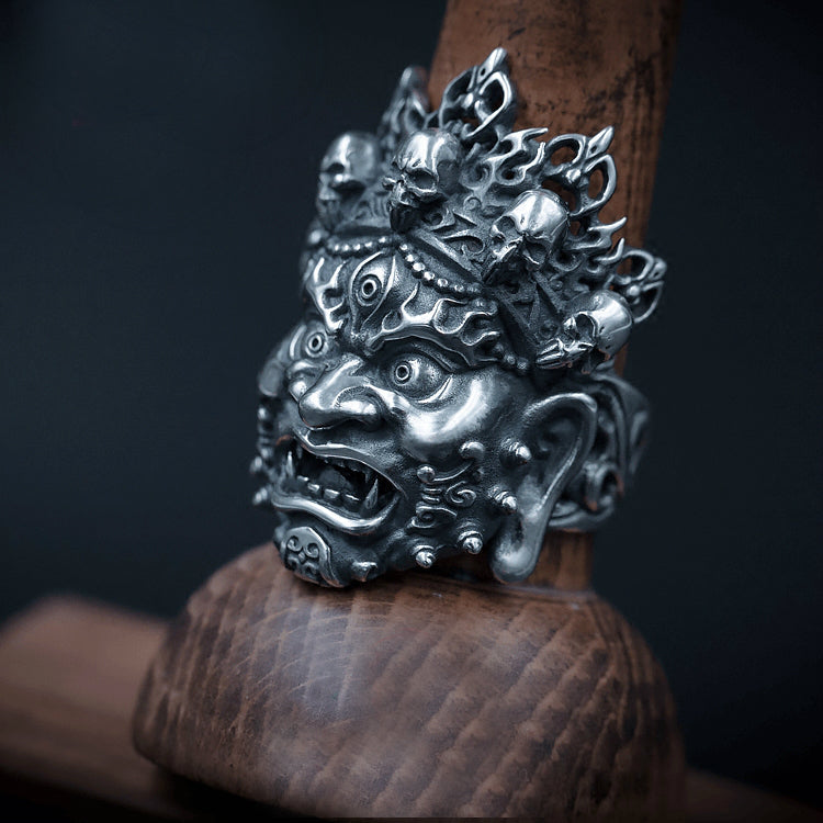 Mahākāla God of Fortune Silver Ring - Holy Buyble