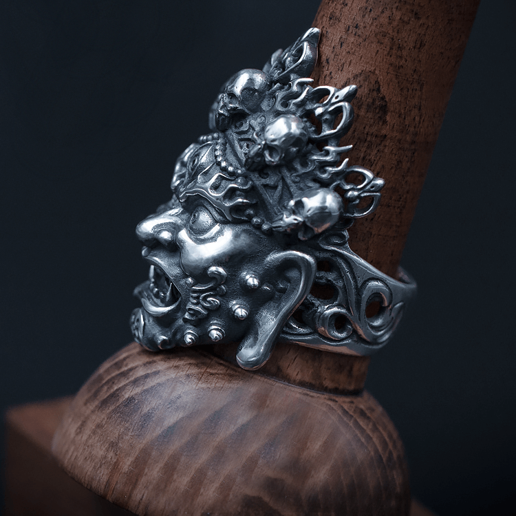 Mahākāla God of Fortune Silver Ring - Holy Buyble