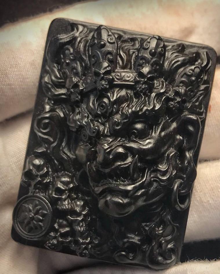 Mahākāla God of Fortune Wooden Pendant - Holy Buyble