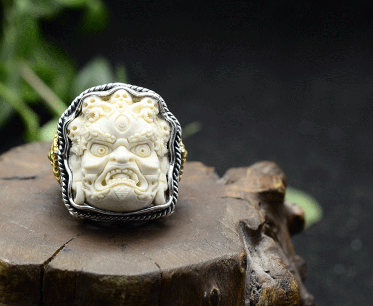 Mahākāla God of Fortune Silver Ring - Holy Buyble