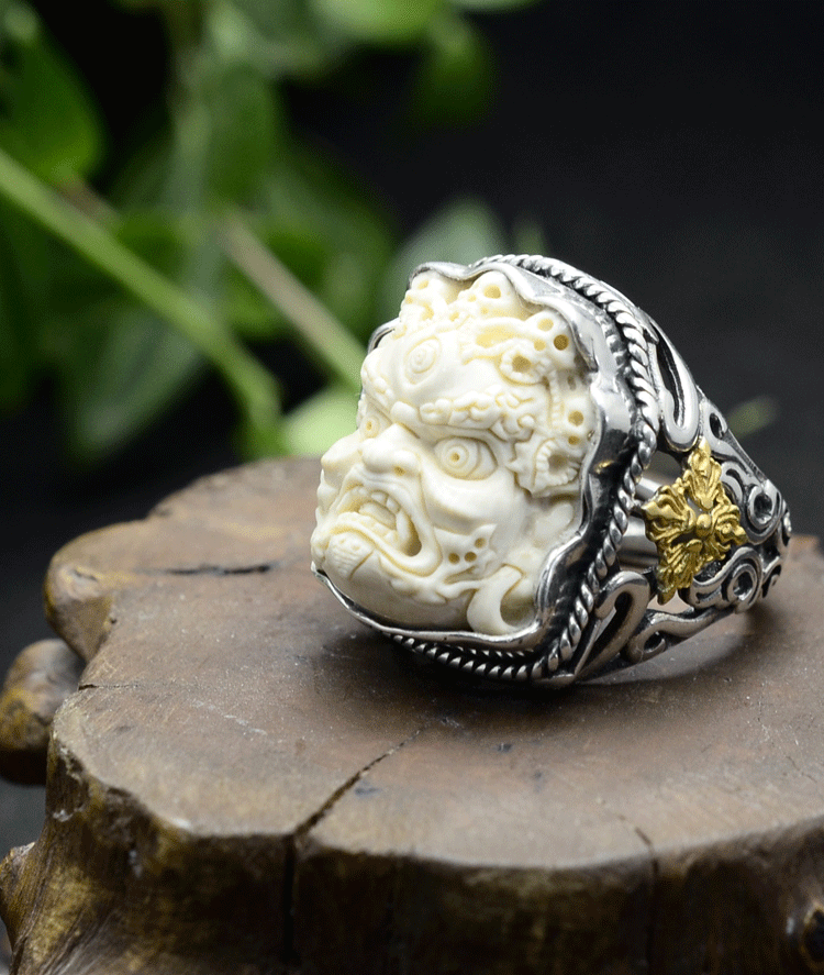 Mahākāla God of Fortune Silver Ring - Holy Buyble