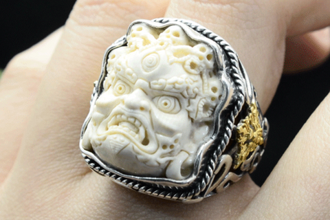 Mexican Sugar Skull Biker Ring