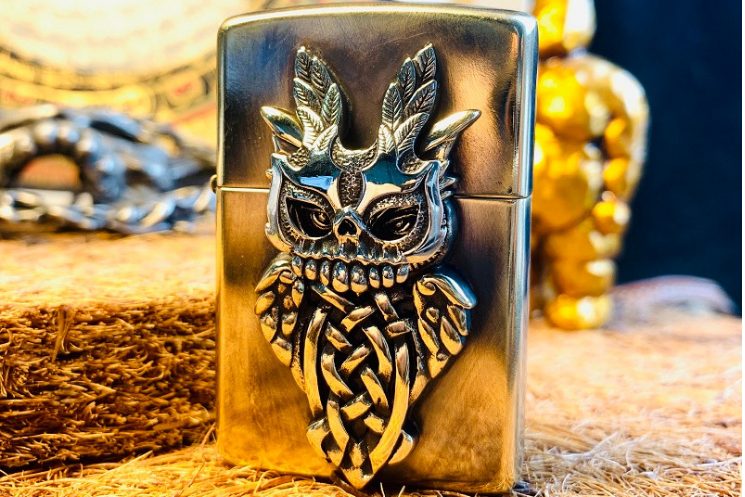 Skull Masked Owl Custom Lighter Case