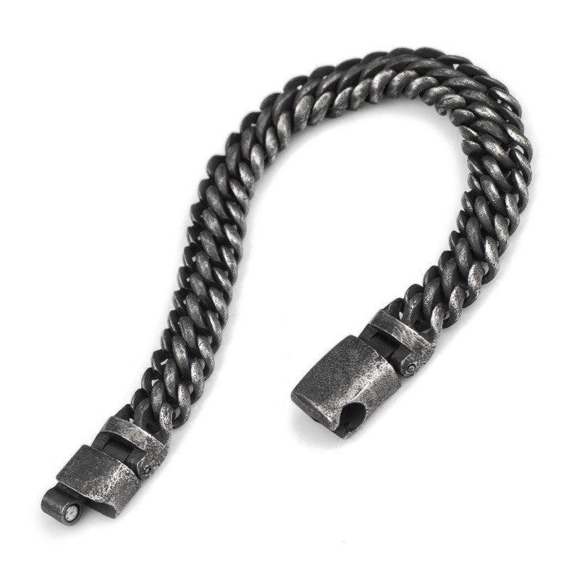 Monogram Rustic Dark Grey Chain Bracelet - Holy Buyble