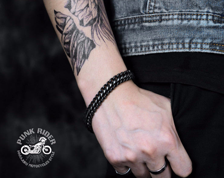 Monogram Rustic Dark Grey Chain Bracelet - Holy Buyble