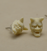 Mammoth Ivory Fossil Oni & Cyclops Skull Earring - Holy Buyble
