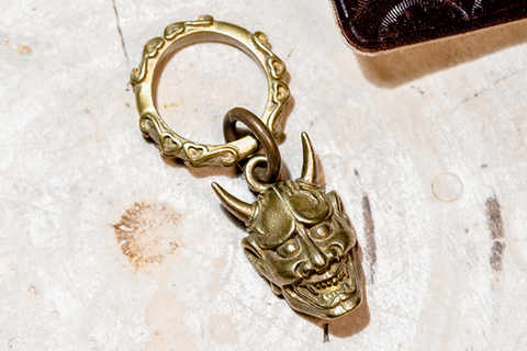 Brass Skull Hook Demon Key Ring