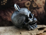 925 Sterling Silver Human Skull Beads Open Jaw Skull Accessories Super  Realistic