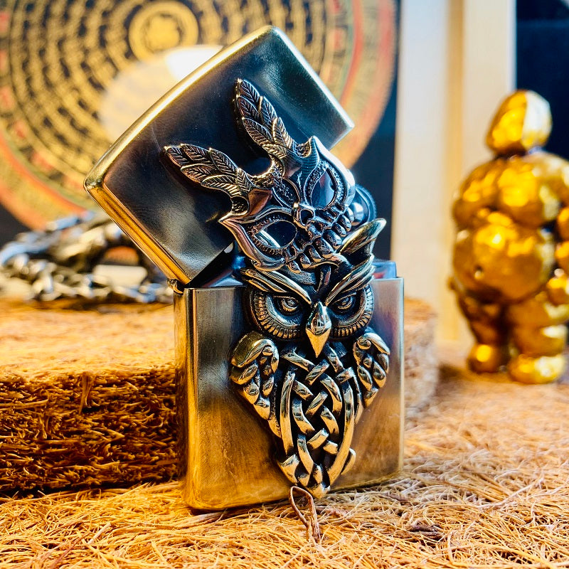 Skull Masked Owl Custom Lighter Case