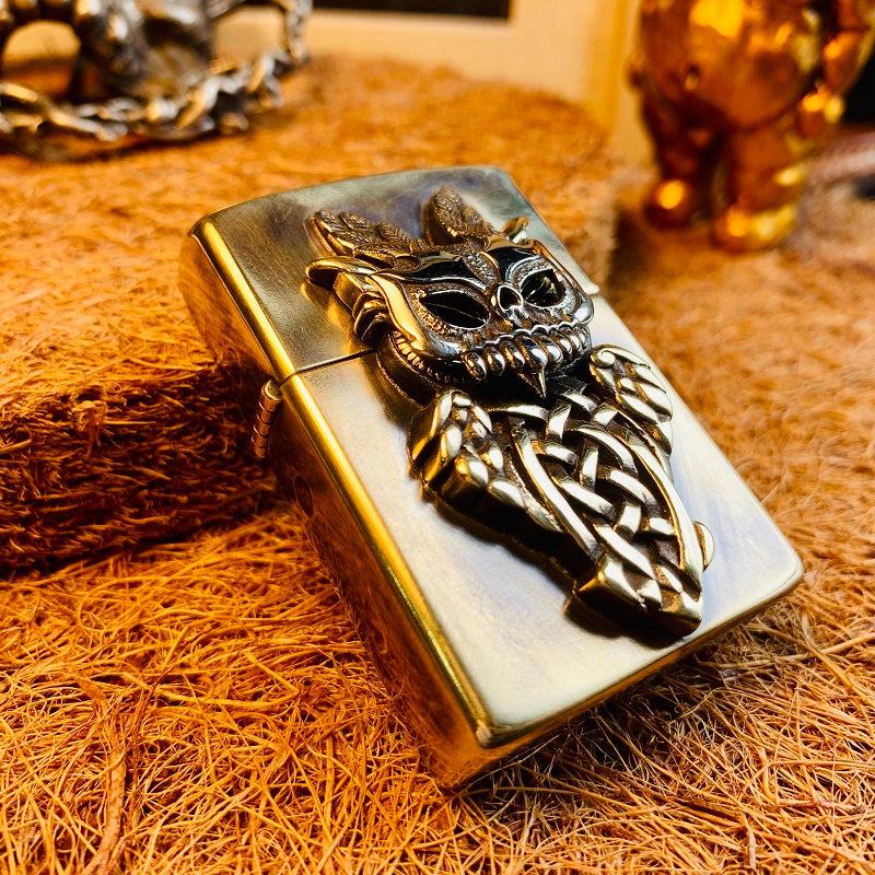 Skull Masked Owl Custom Lighter Case - Holy Buyble