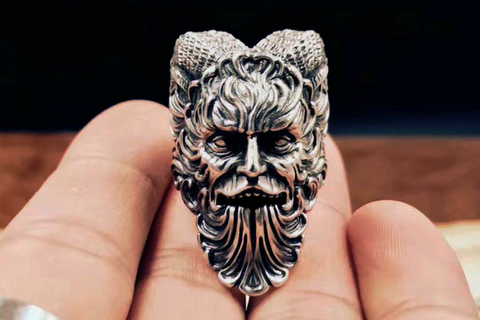 Mahākāla God of Fortune Silver Pendant