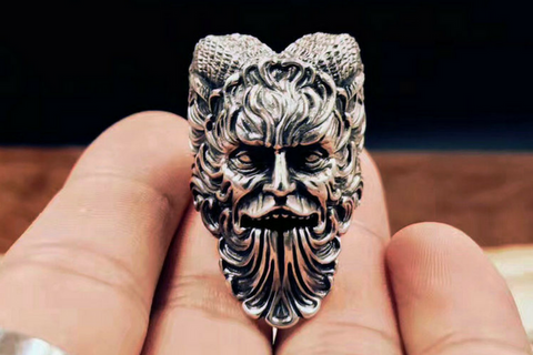 Mahākāla God of Fortune Silver Ring