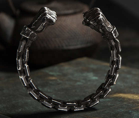 Power Fist Muscle Chunky Chain Bracelet