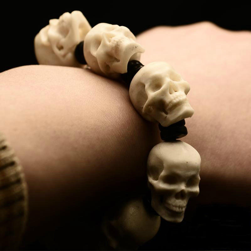 Deer Antler Realistic White Skull Bracelet - Holy Buyble