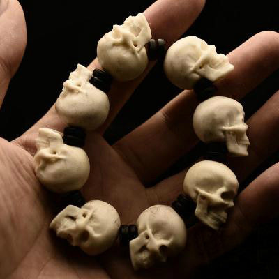 Deer Antler Realistic White Skull Bracelet - Holy Buyble