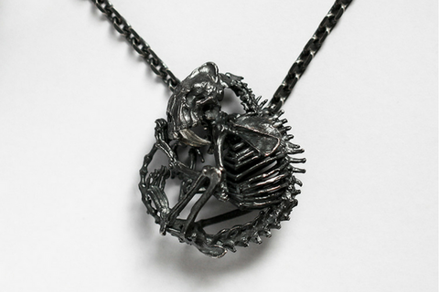 Skull Heart Bone Necklace