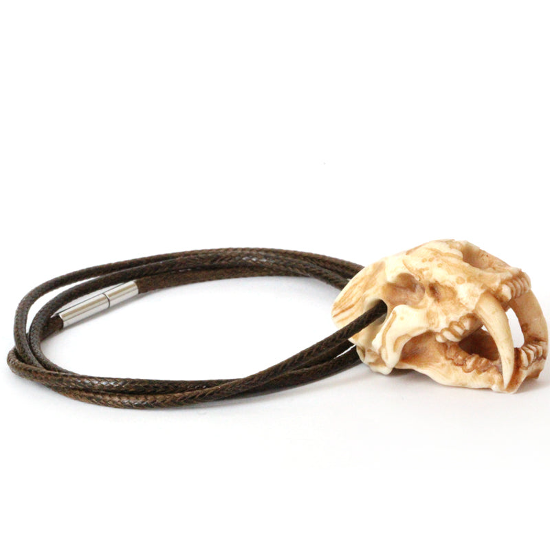 Saber Tooth Tiger Skull Necklace