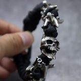 Satan Horned Skull Skeleton Paracord Bracelet