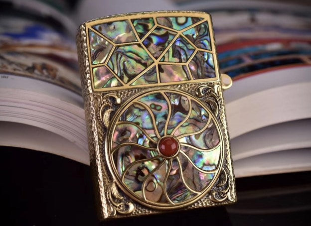 Custom Floral Zippo Lighter Case