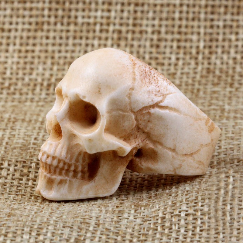 Hear No Evil Skull Antler Ring