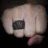 Skeleton Skull ring 24K gold skull ring cross ring