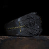 Skeleton Skull ring 24K gold skull ring cross ring