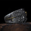 Skeleton Skull ring 24K gold skull ring cross ring