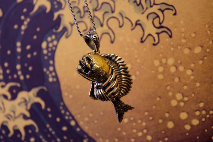 Punk Piranha Fish Skeleton Pendant - Holy Buyble