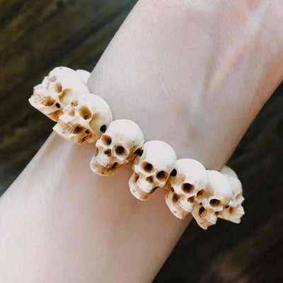 Customizable Deer Antler Rustic Skull Bracelet - Holy Buyble