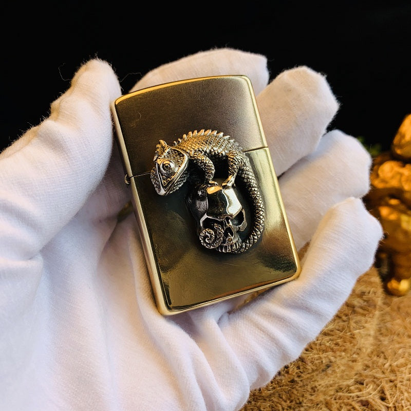 Lizard & Skull Zippo Custom Case