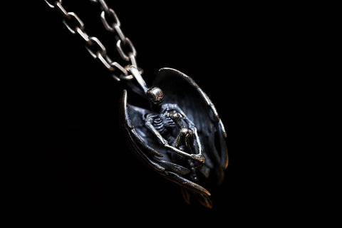Black Ghost Skull Necklace