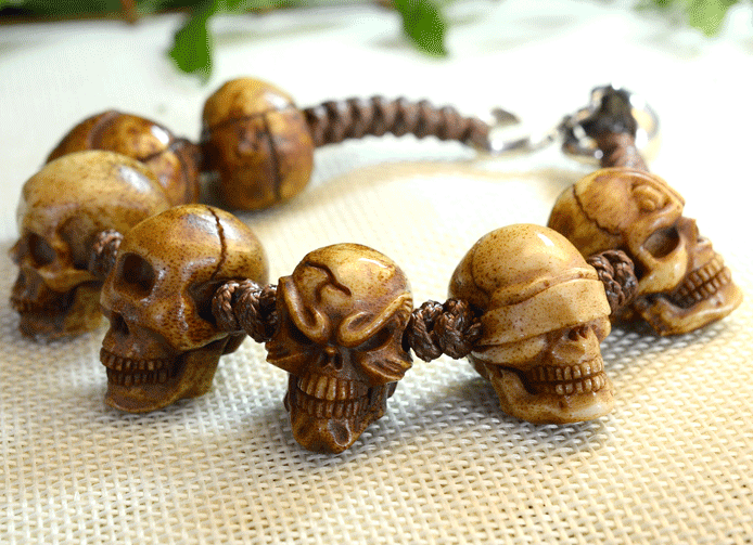 Customizable Deer Antler Mystic Skull Bracelet - Holy Buyble