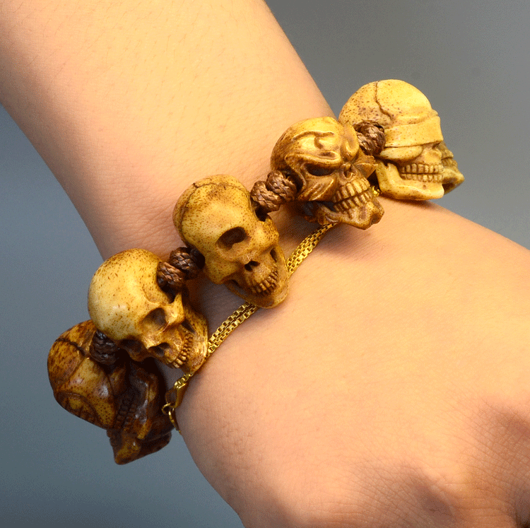 Customizable Deer Antler Mystic Skull Bracelet - Holy Buyble