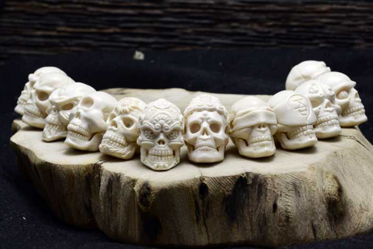 Customizable Mammoth Ivory Fossil Mystic Skull Bracelet - Holy Buyble