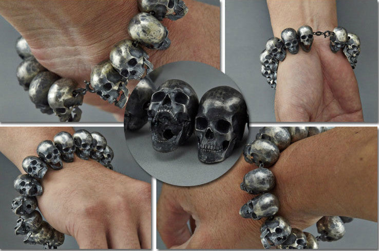 Steampunk Chain Skull Bracelet - Holy Buyble