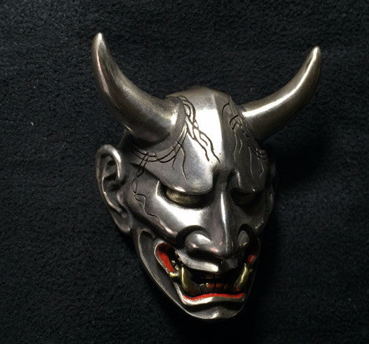 Japanese Oni Demon Silver Pendant - Holy Buyble