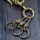 Brass Skull Hook Demon Key Ring - Holy Buyble