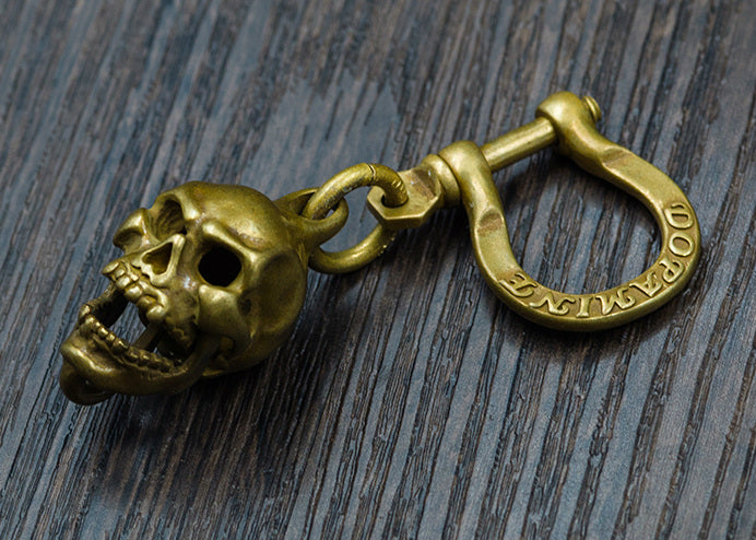 Brass Skull Key Ring - Holy Buyble