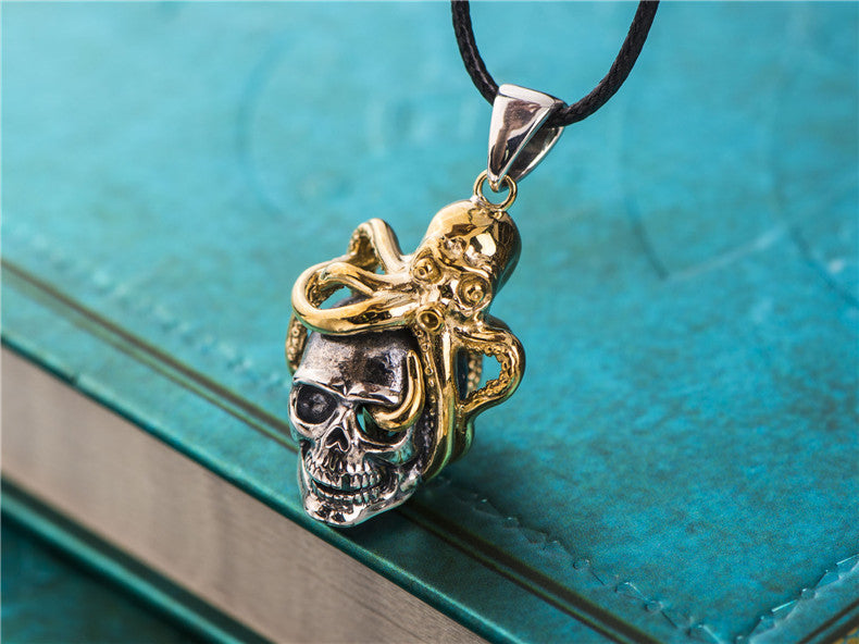 Skull & 18K Gold Plated Octopus Pendant - Holy Buyble
