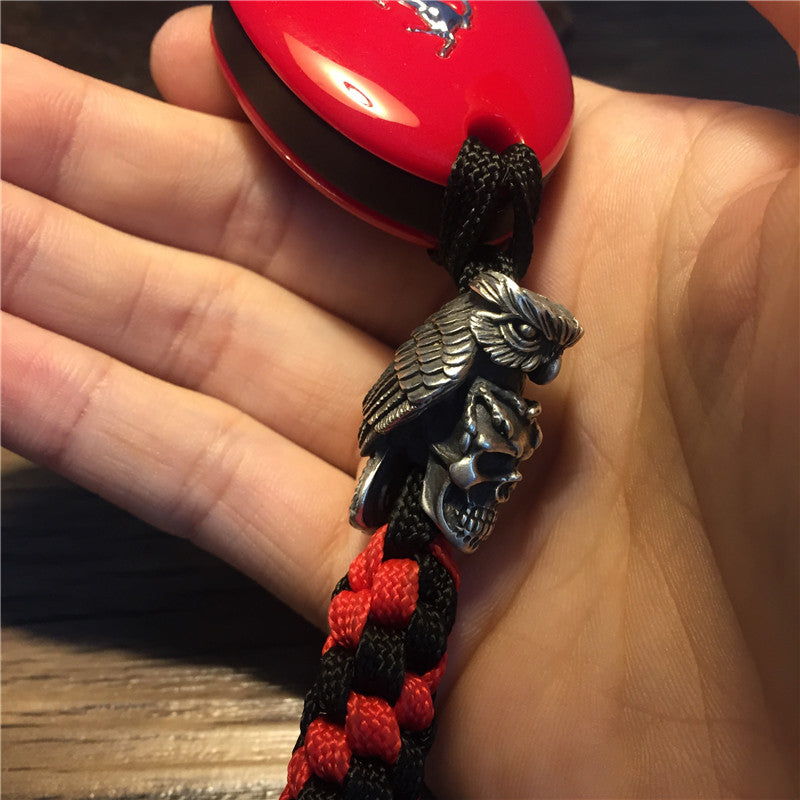 Skull Owl Paracord Keychain - Holy Buyble