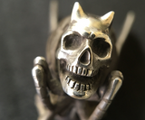 Skull Demon Invader Bee Silver Pendant - Holy Buyble
