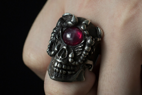 Masked Ghost Knight Skull Ring