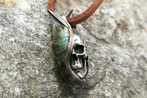Deer Antler Demon Skull Necklace