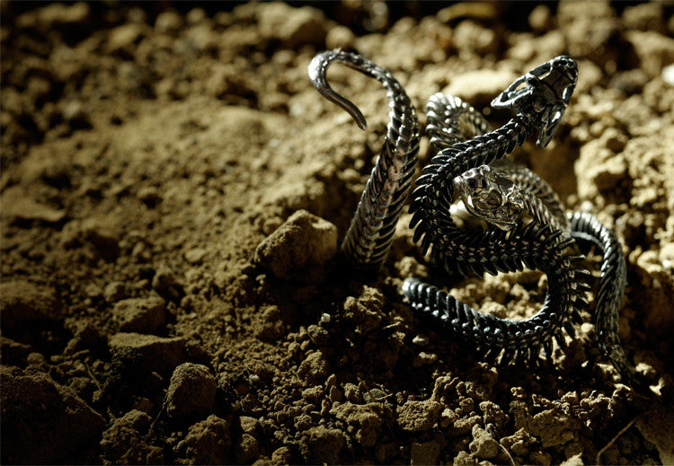 Flexible Yin Yang Snake Skeleton Ring - Holy Buyble