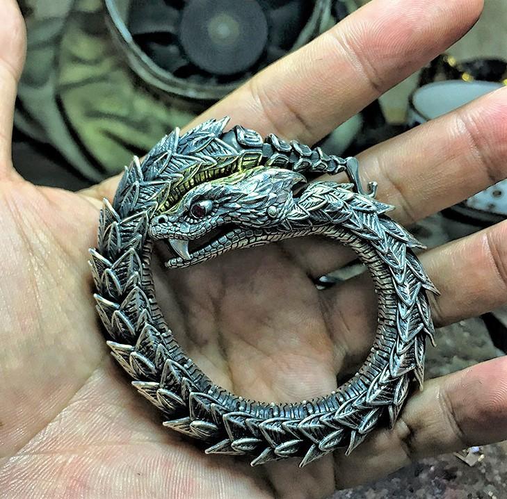 🐉 Rattlesnake Dragon Scaly Bracelet 🐍 - Holy Buyble