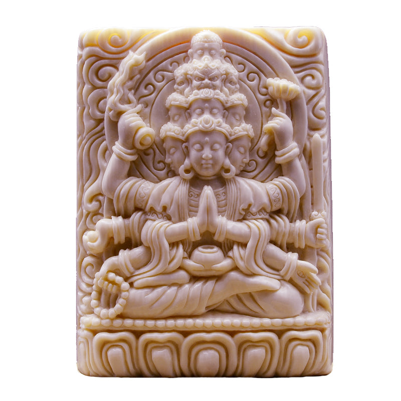 Mammoth Ivory Fossil GuanYin Buddha Pendant - Holy Buyble