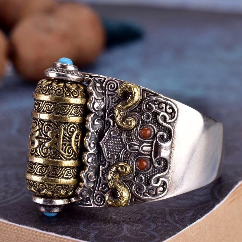 Tibetan Prayer Wheel Ring - Holy Buyble