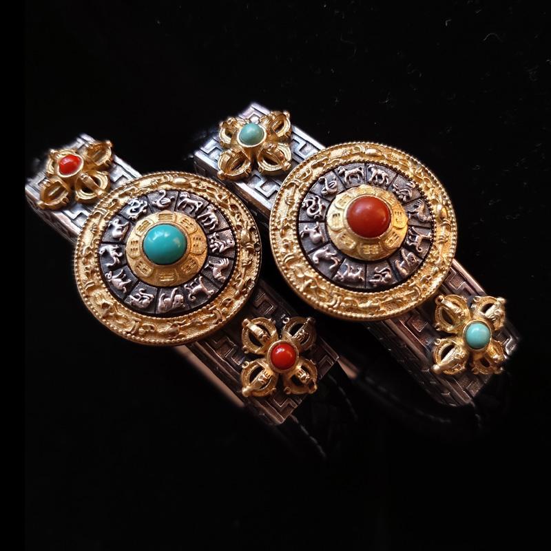 Tibetan Vajra & Spinning Eight Trigrams Leather Bracelet - Holy Buyble