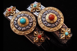 Tibetan Vajra & Spinning Eight Trigrams Leather Bracelet - Holy Buyble