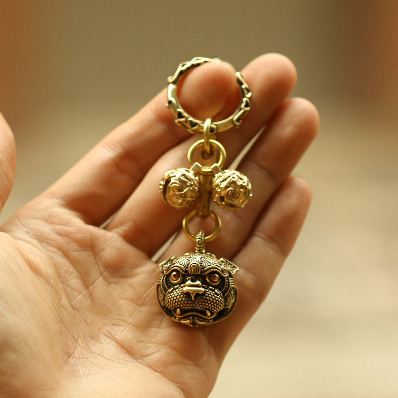 Foo Dog Lion Tiger Key Ring Key Chain Pendant